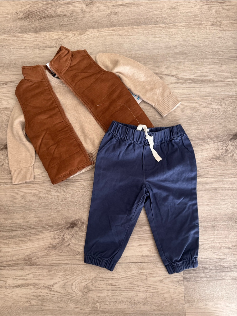Carter's Navy Pants with White Drawstring